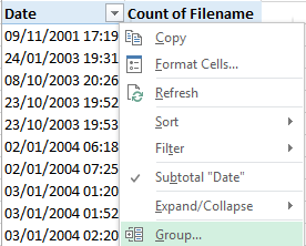 Selecting "Group..."