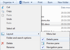 Organize menu