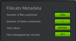 Speed of Filecats Metadata